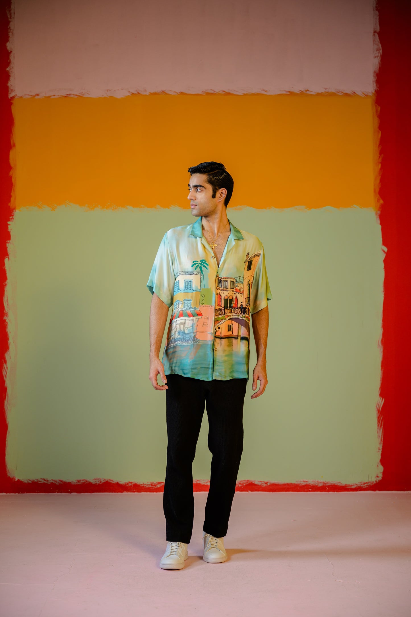 Venice Half Sleeve Shirt Paired With Pants Set
