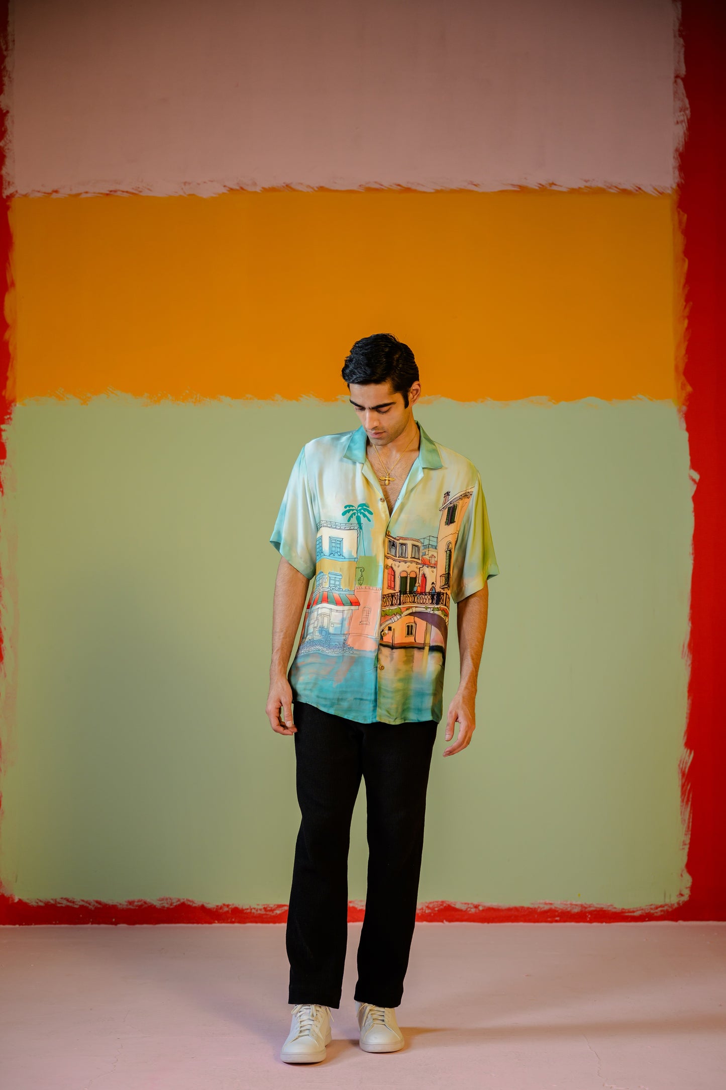 Venice Half Sleeve Shirt Paired With Pants Set
