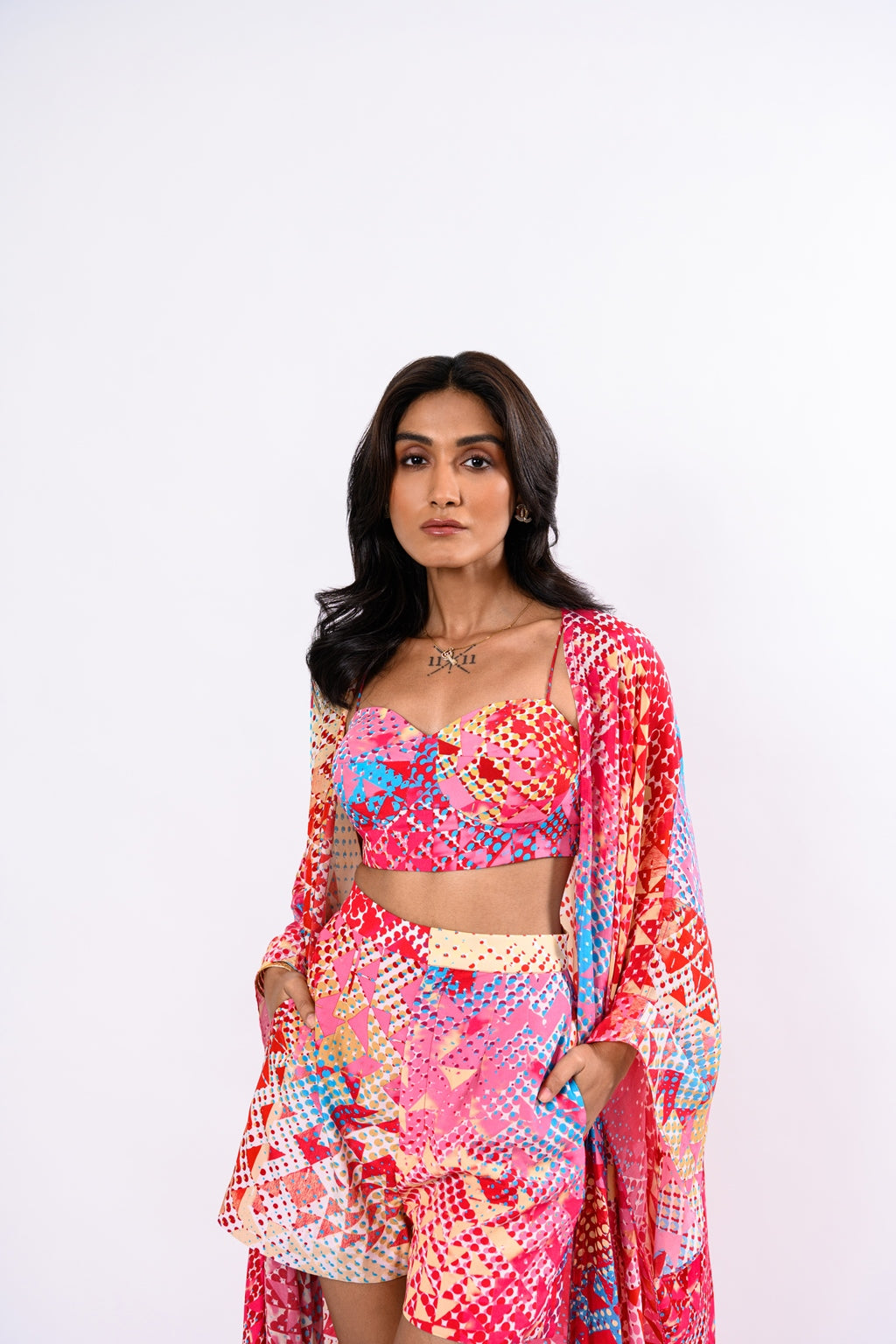 RED COORD KAFTAN SET