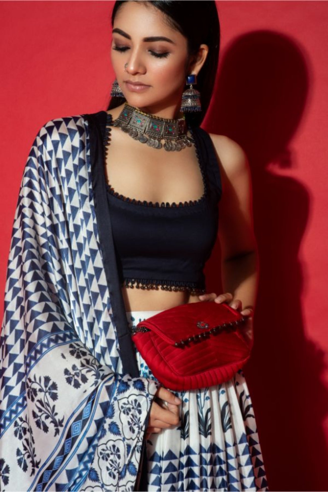 Morrocan Print Lehenga