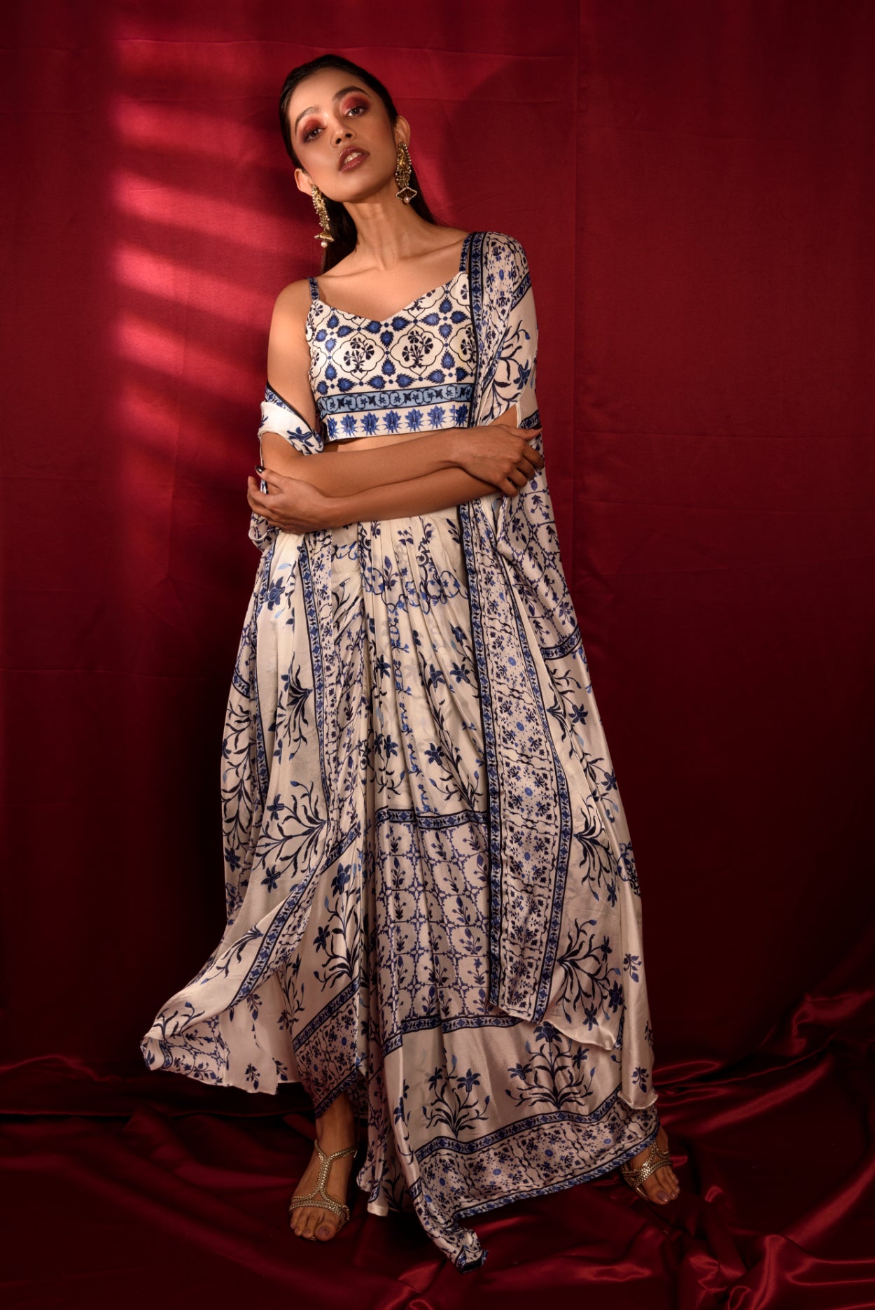 Morrocan Print Dhoti Skirt Set - featured
