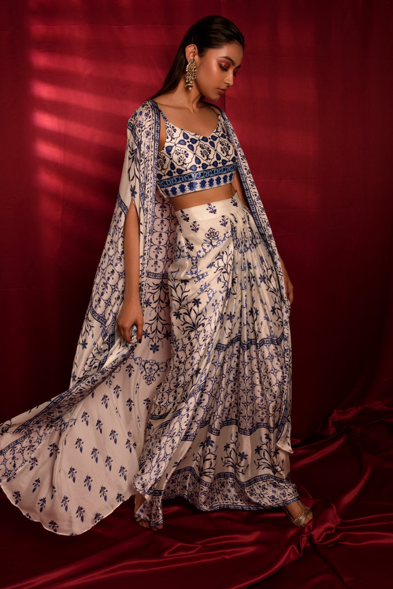 Morrocan Print Dhoti Skirt Set - featured