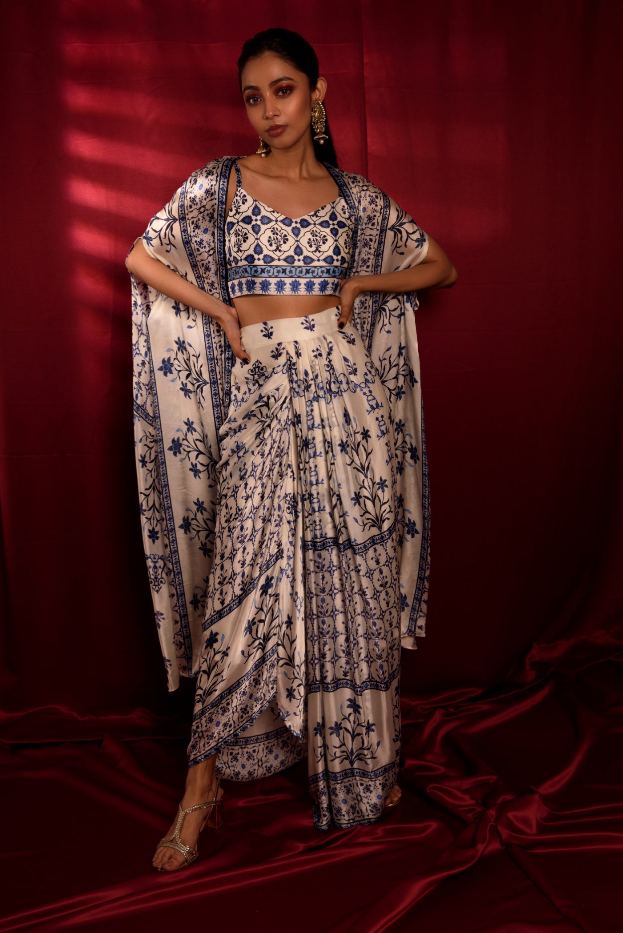 Morrocan Print Dhoti Skirt Set - featured
