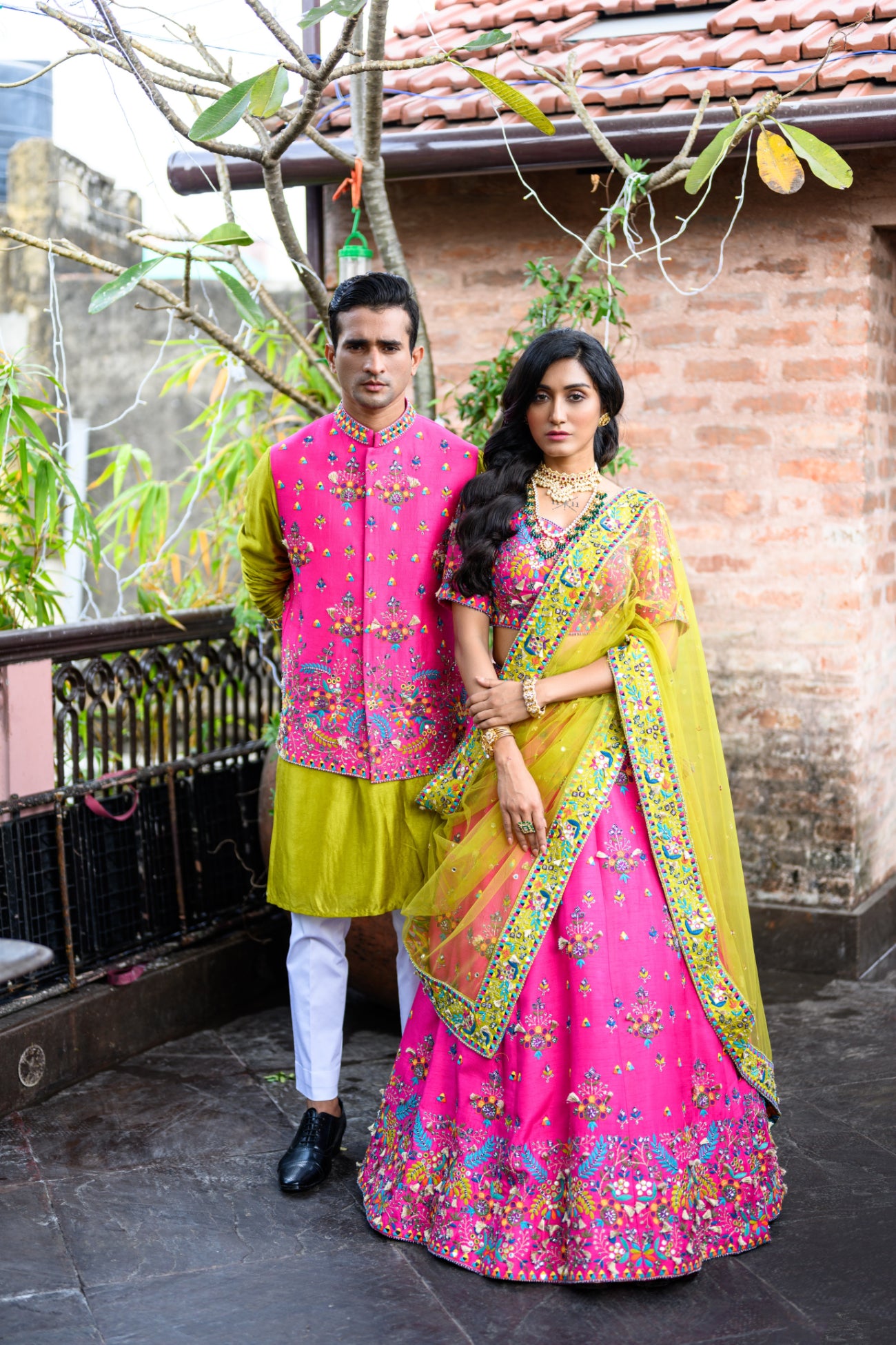 Pink Bundi Kurta