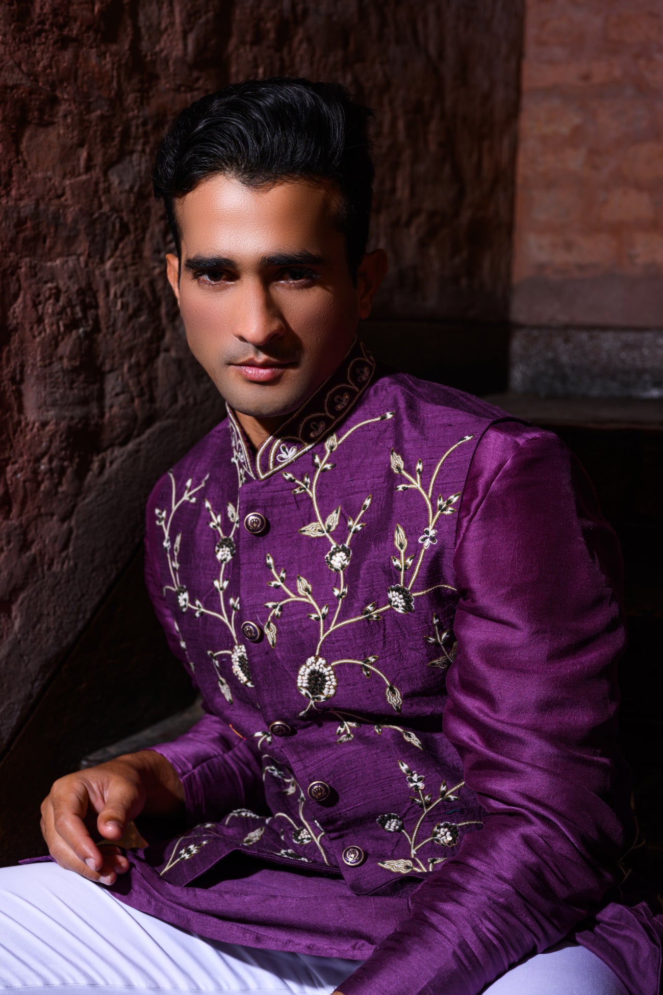 Purple Bundi Kurta