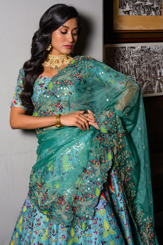 Blur Bird Lehenga