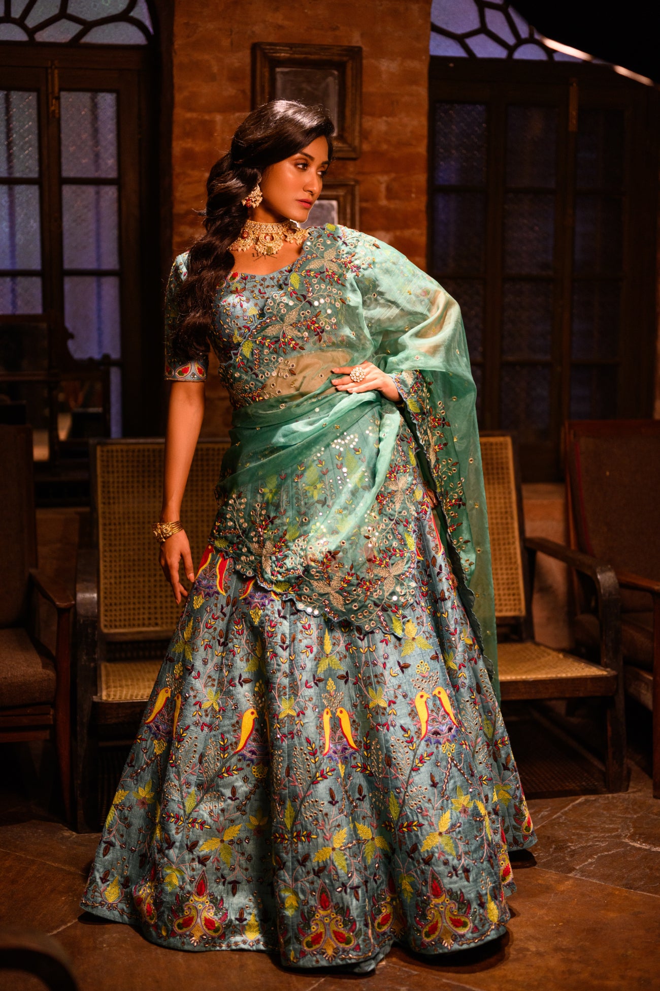 Blur Bird Lehenga