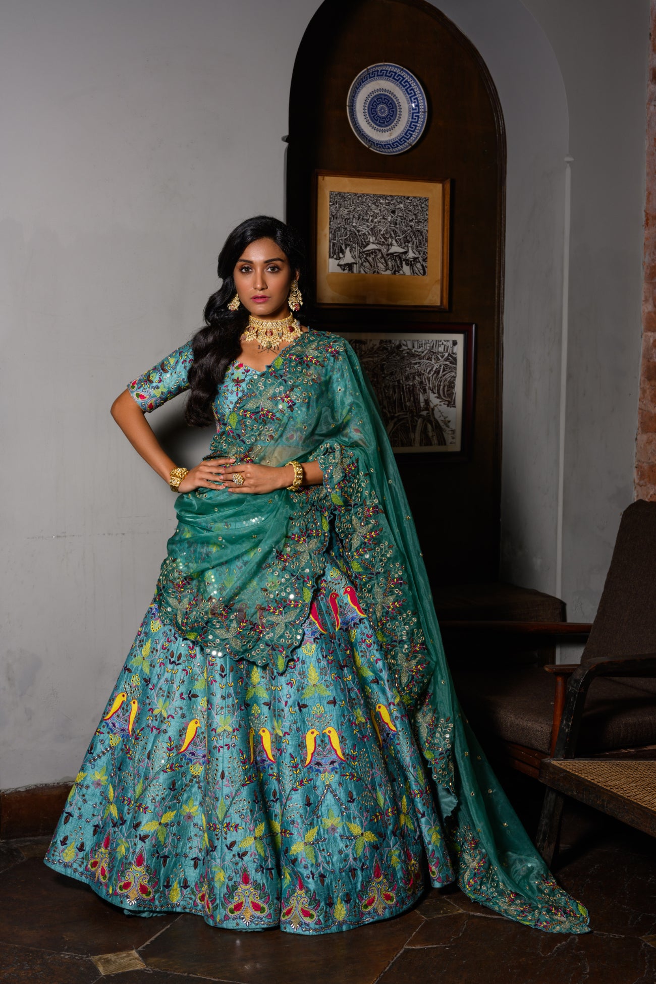 Blur Bird Lehenga