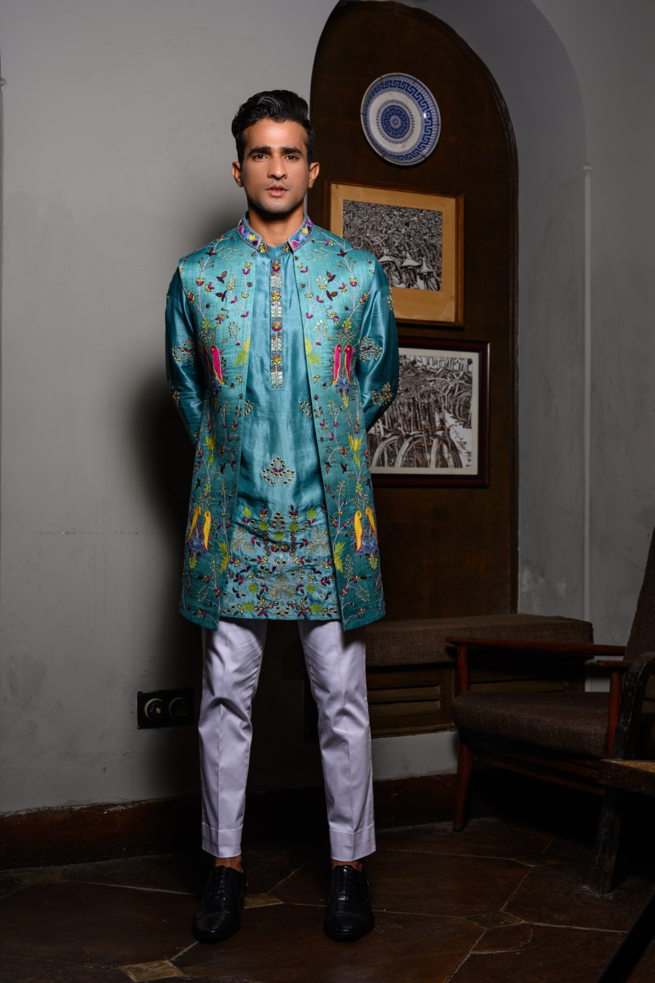 Blue Bundi Kurta