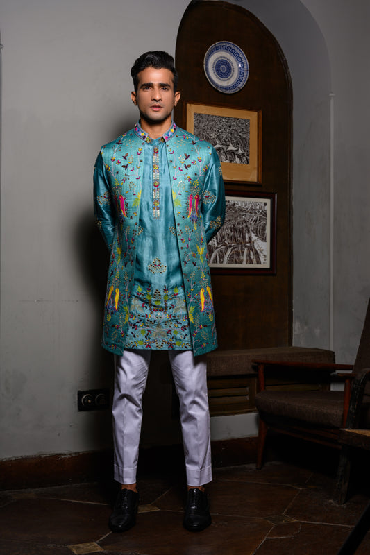 Blue Bundi Kurta