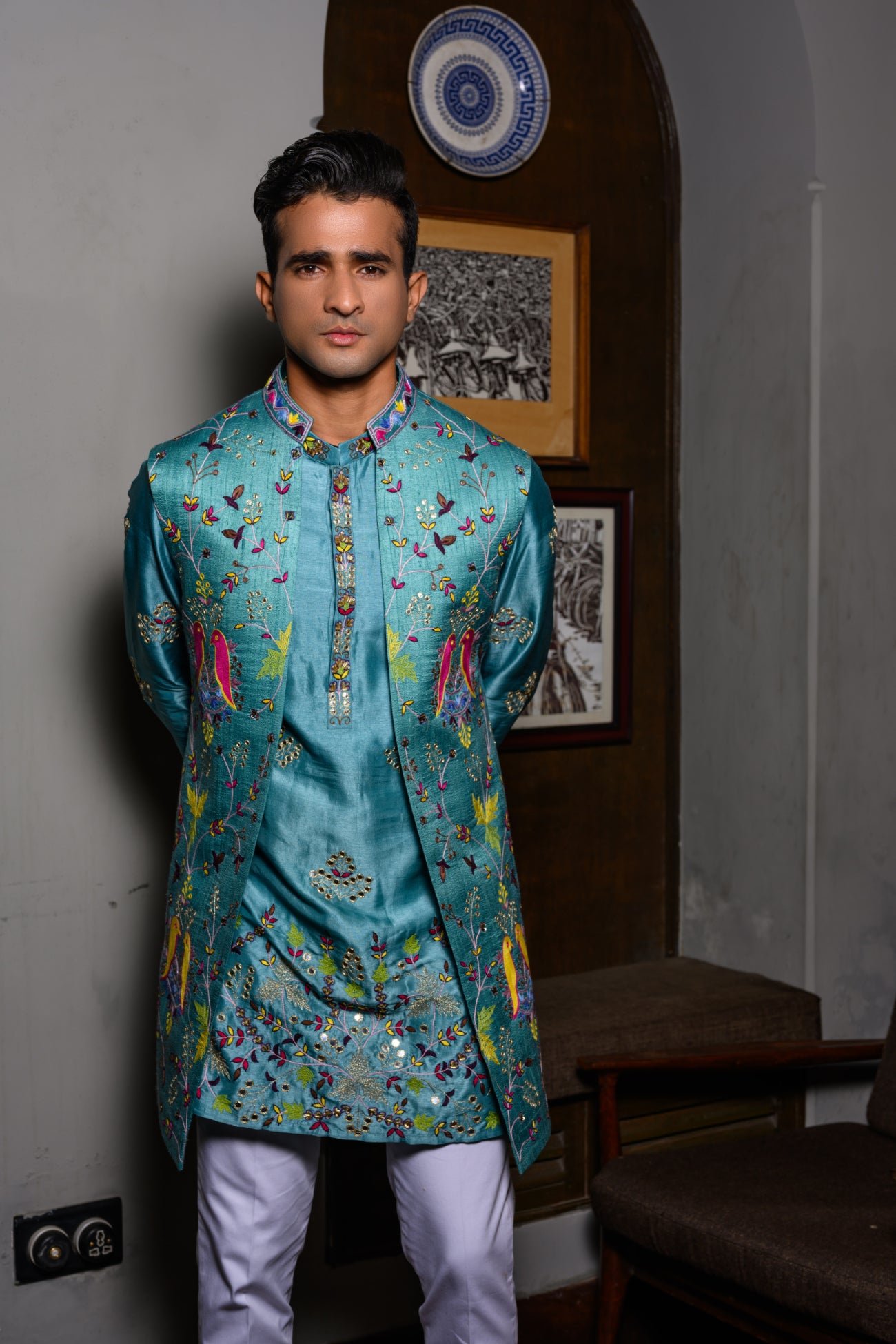 Blue Bundi Kurta