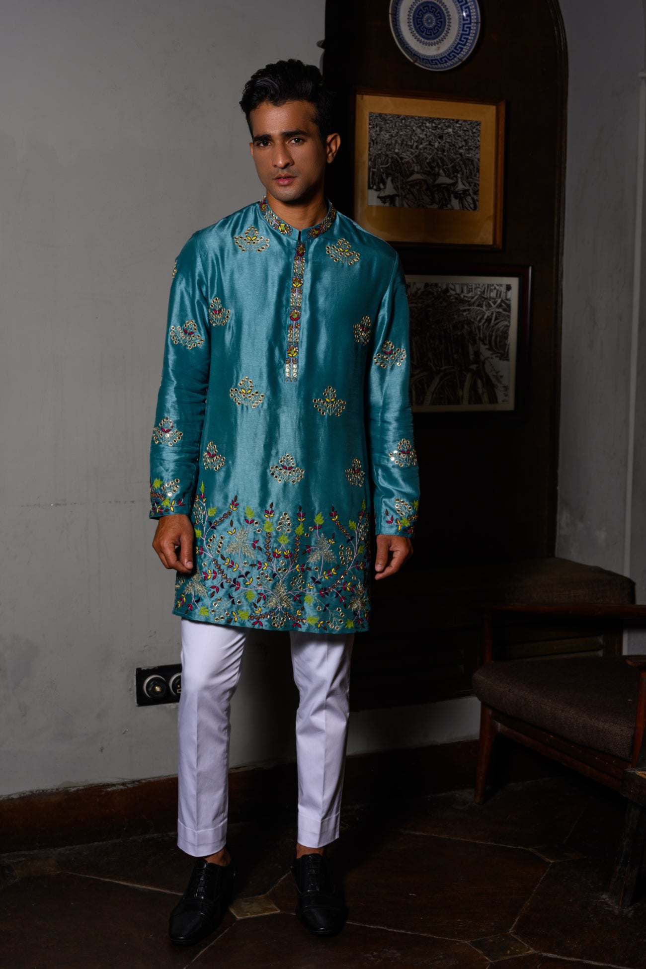 Blue Bundi Kurta