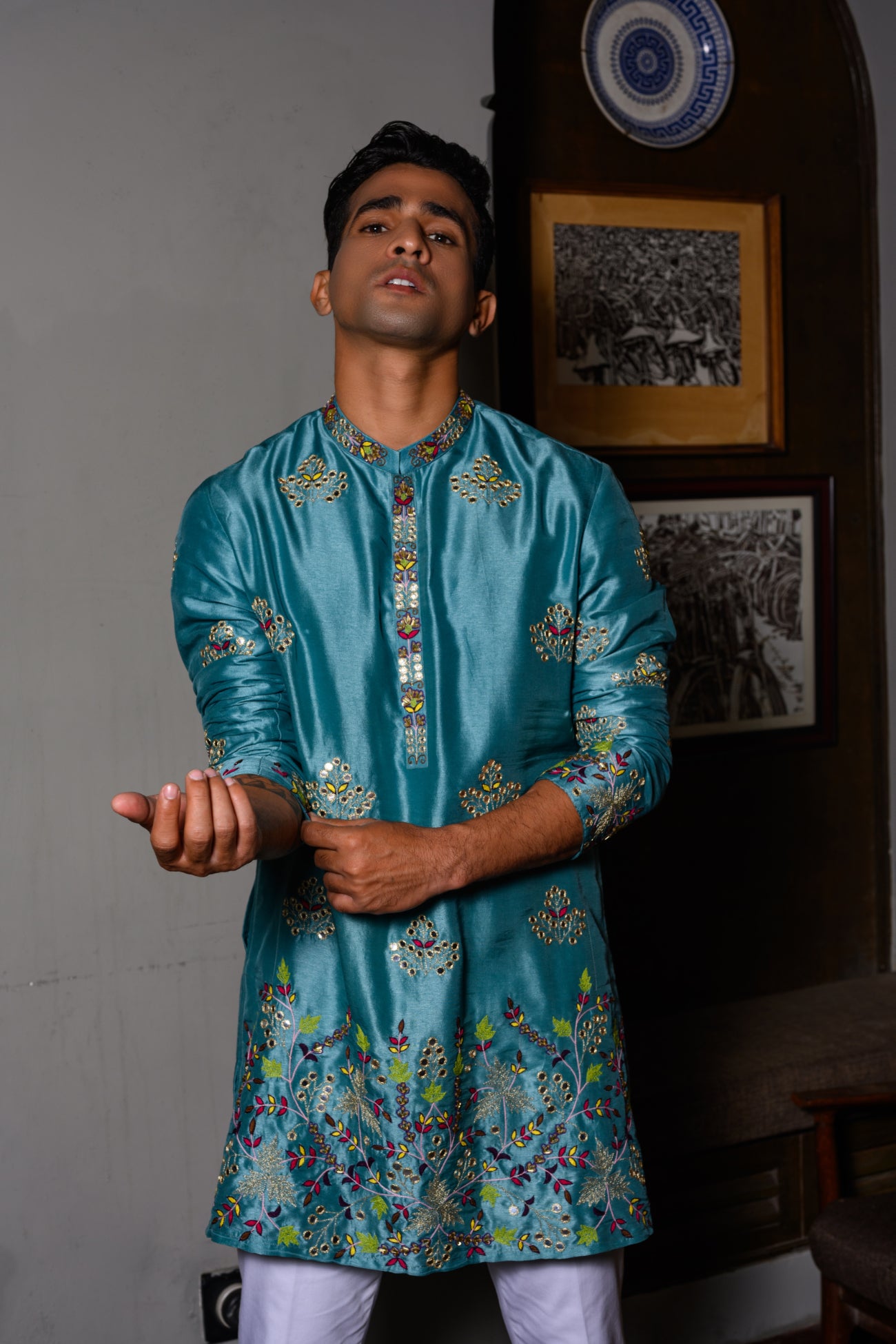 Blue Bundi Kurta