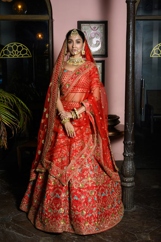 Red Bridal Lehenga
