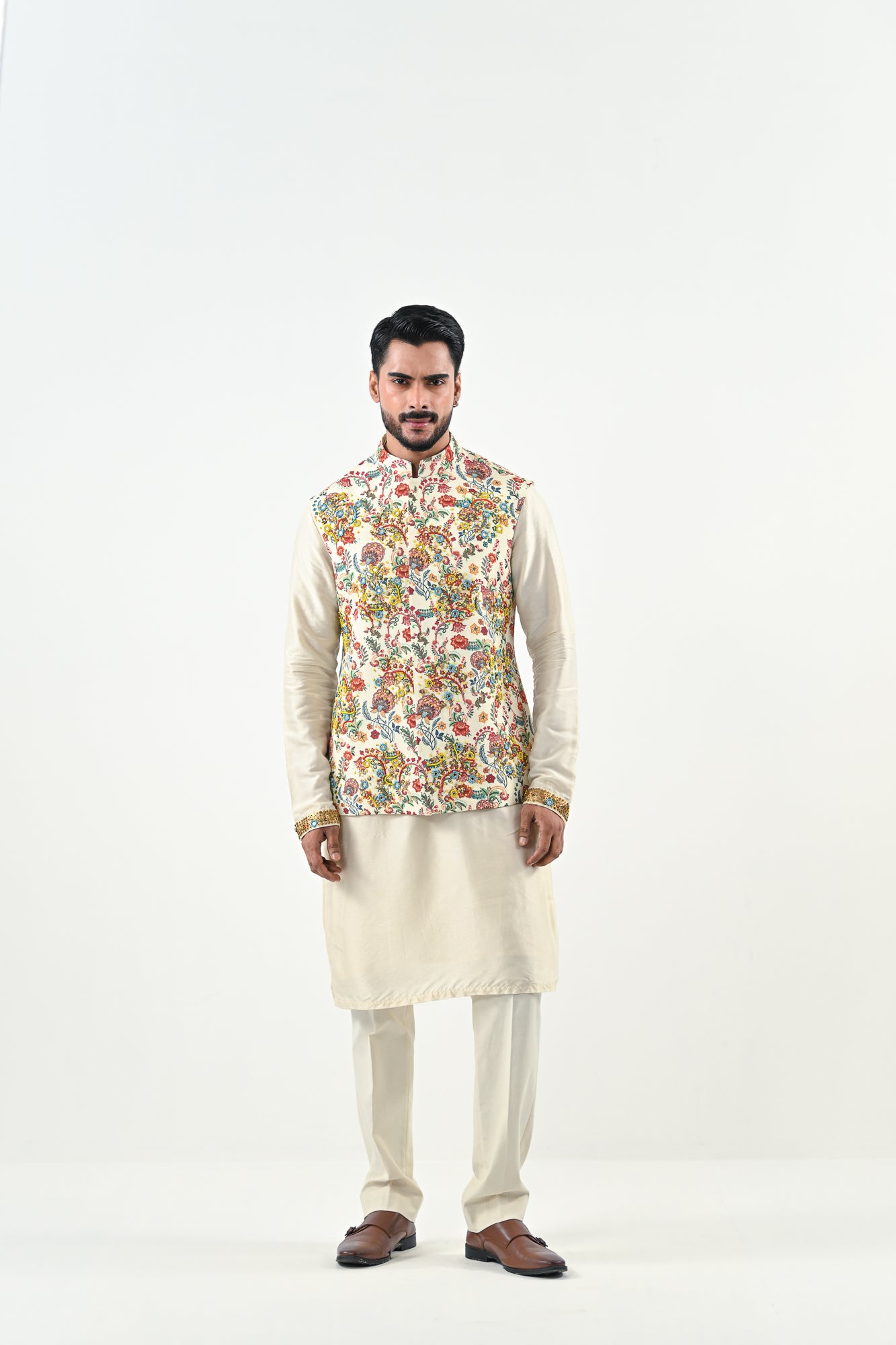 IVORY BLOOM HIGHLIGHTED BUNDI SET