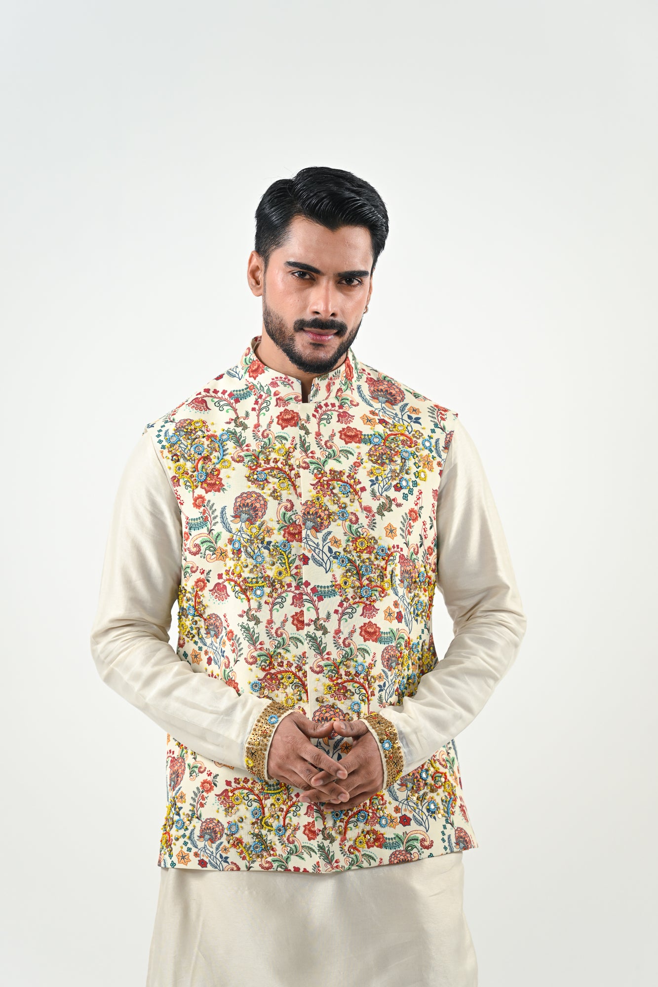 IVORY BLOOM HIGHLIGHTED BUNDI SET