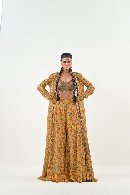 M FLARED PANT EMBROIDERED JACKET SET