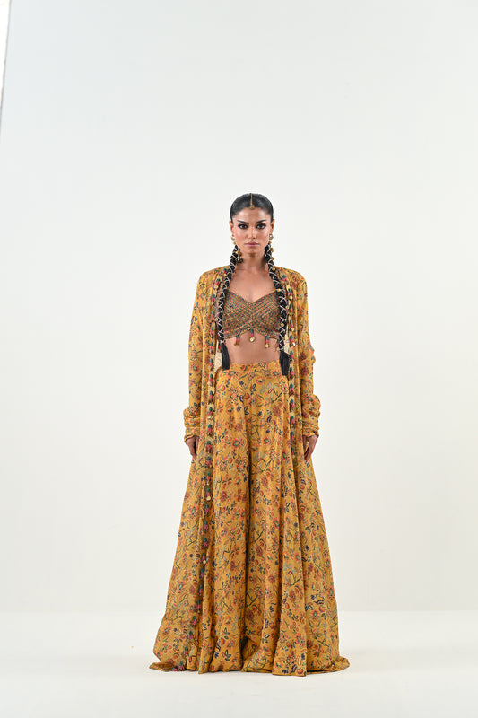 M FLARED PANT EMBROIDERED JACKET SET