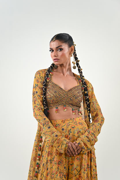 M FLARED PANT EMBROIDERED JACKET SET