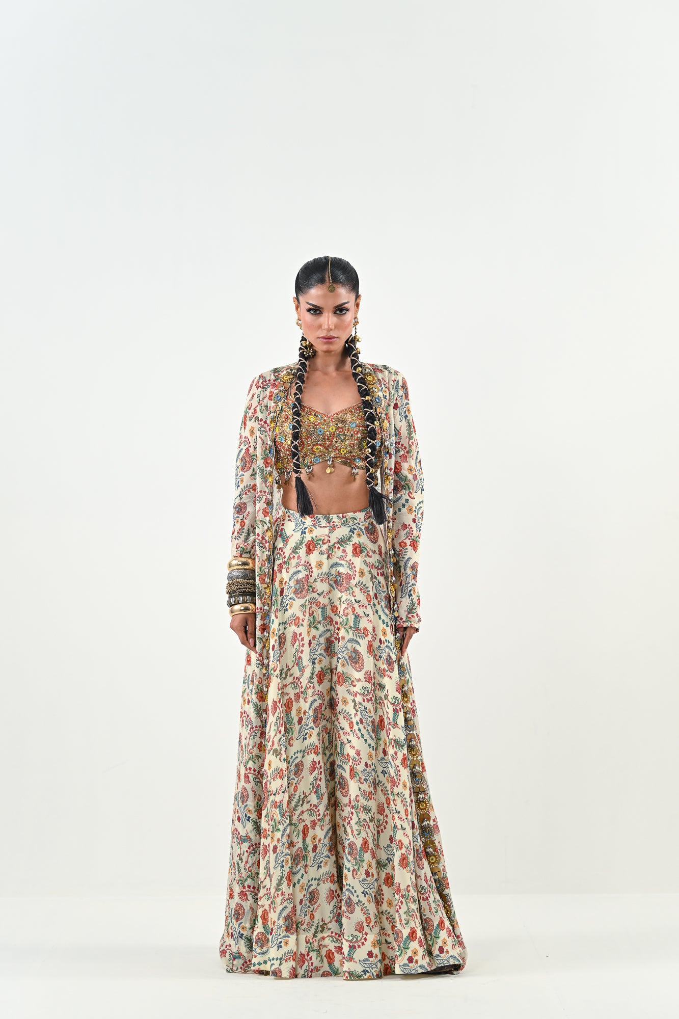 IB FLARED PANT EMBROIDERED JACKET SET