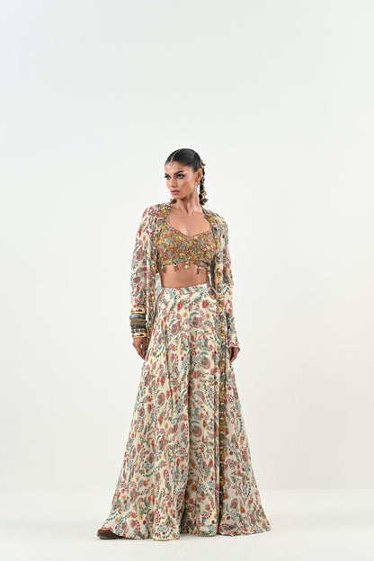 IB FLARED PANT EMBROIDERED JACKET SET