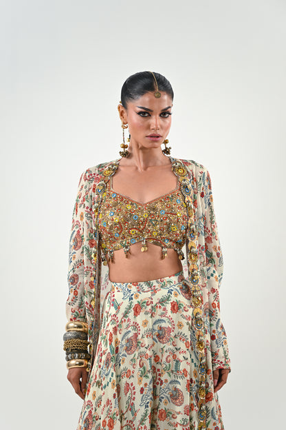 IB FLARED PANT EMBROIDERED JACKET SET