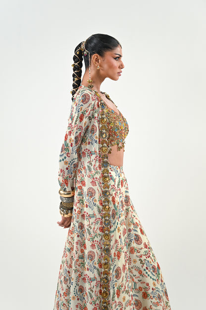 IB FLARED PANT EMBROIDERED JACKET SET