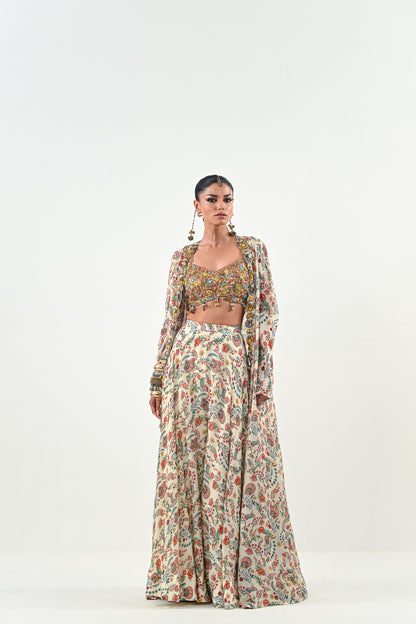 IB FLARED PANT EMBROIDERED JACKET SET