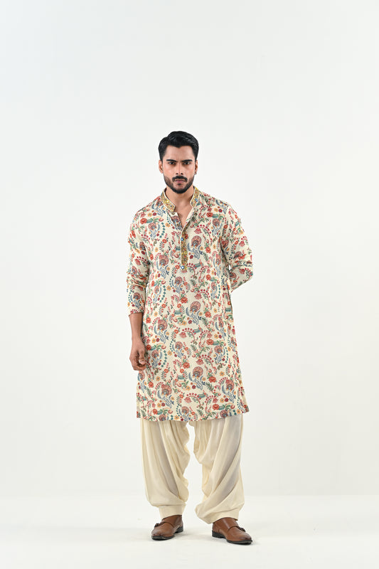 IB HIGHLIGHTED KURTA WITH COWL PANTS
