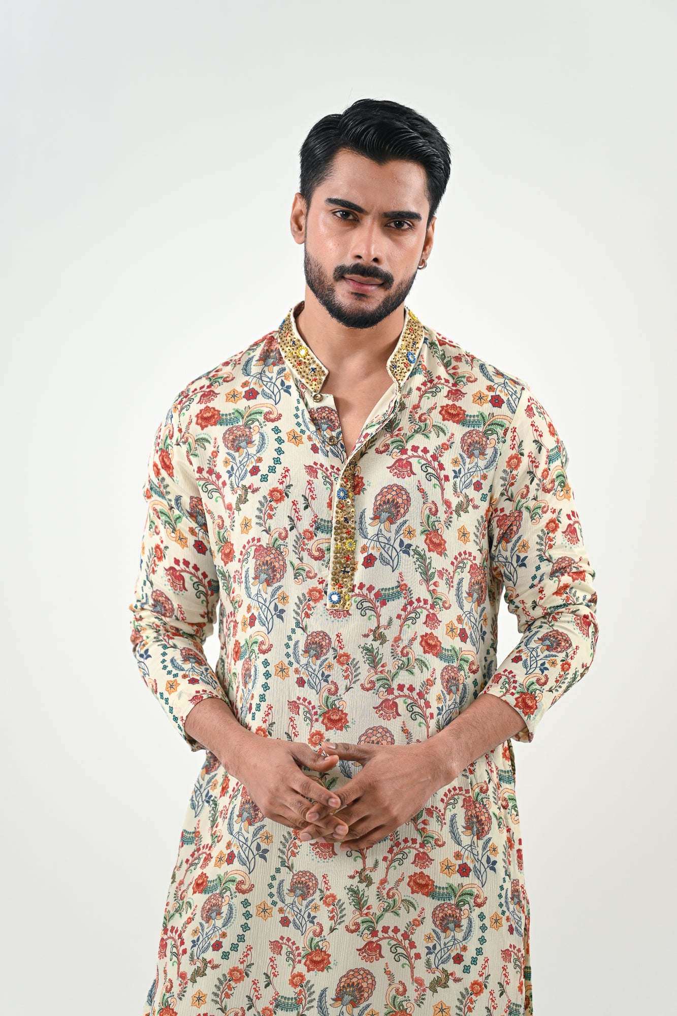 IB HIGHLIGHTED KURTA WITH COWL PANTS