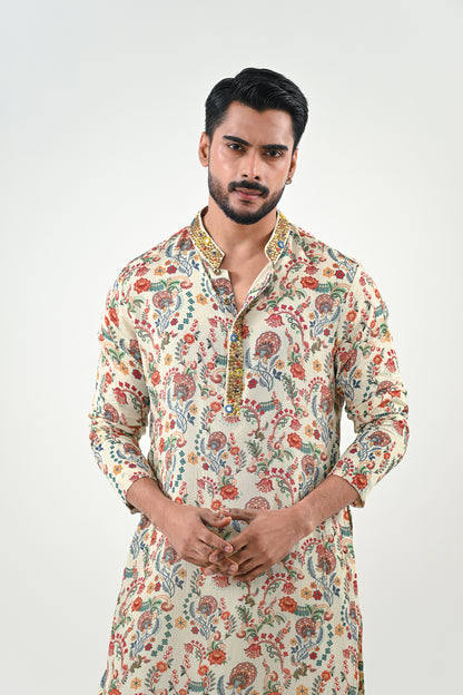 IB HIGHLIGHTED KURTA WITH COWL PANTS