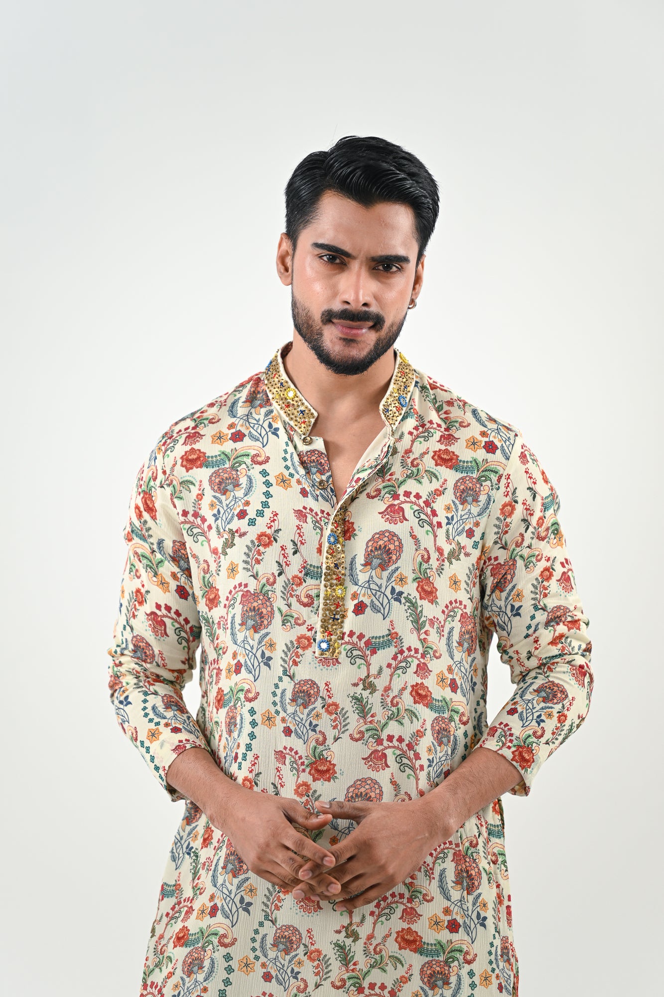 IB HIGHLIGHTED KURTA WITH COWL PANTS