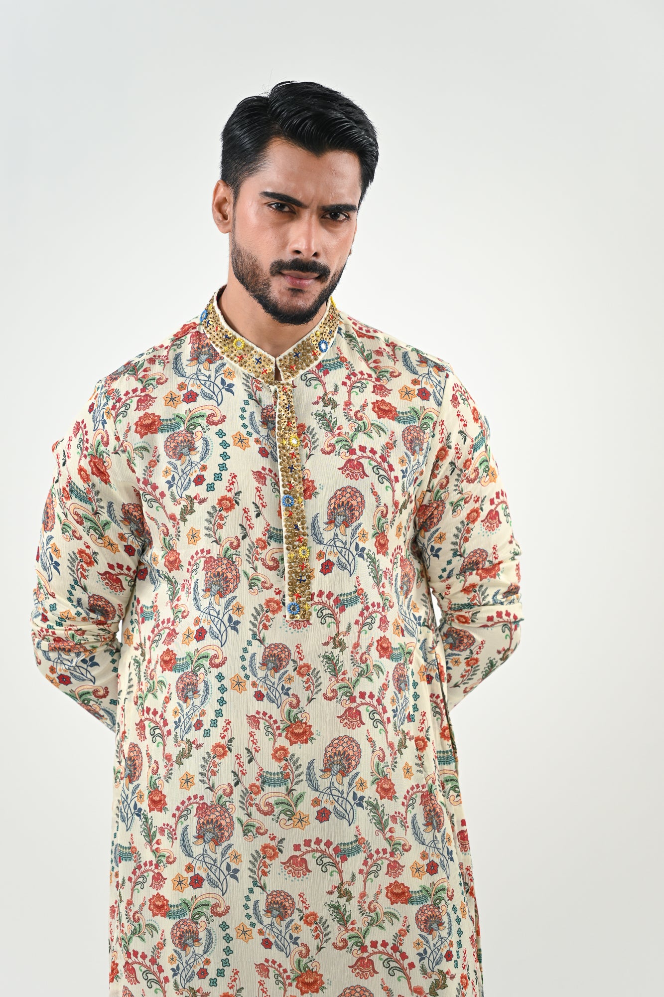 IB HIGHLIGHTED KURTA WITH COWL PANTS