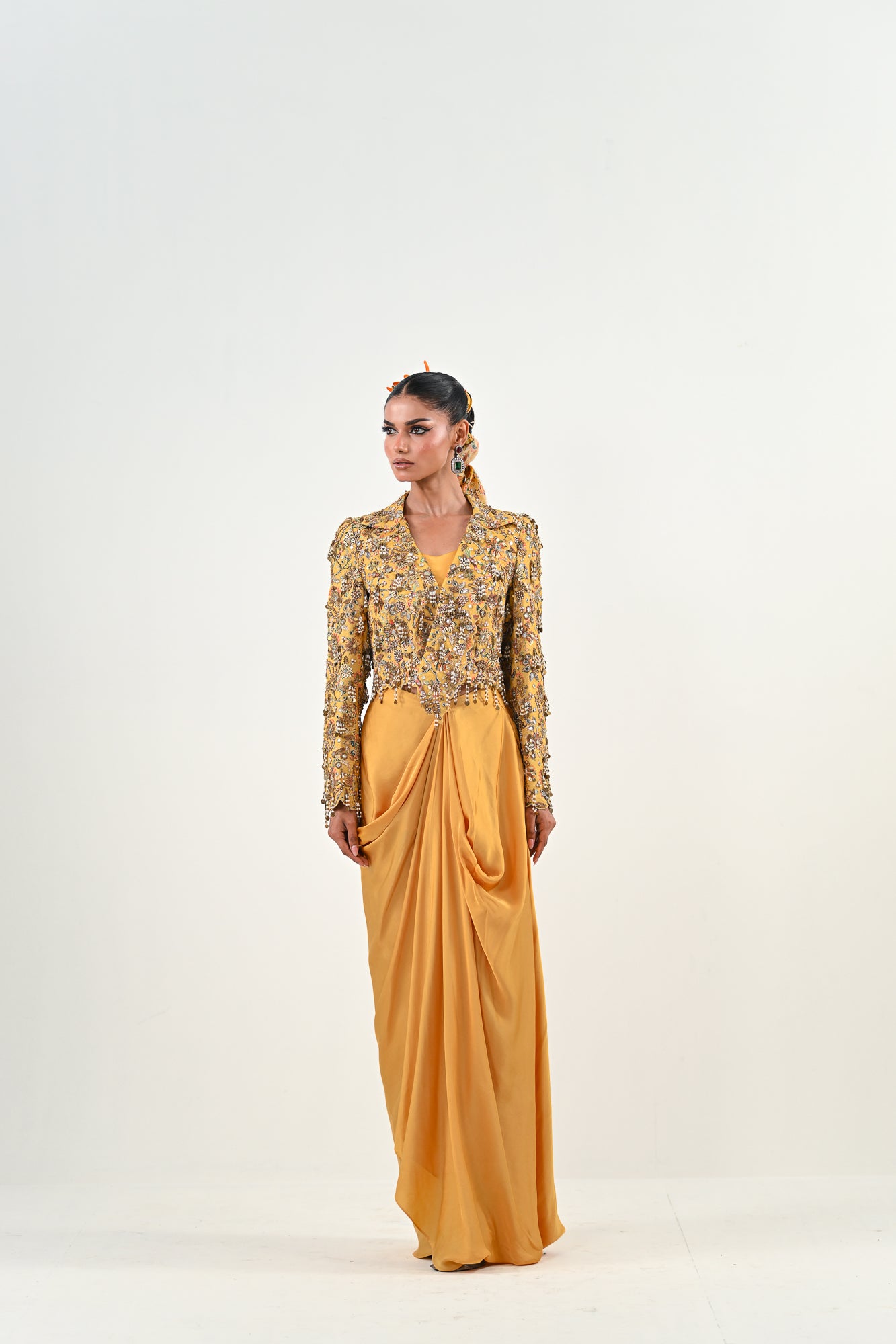 M EMBROIDERED JACKET DHOTI SET