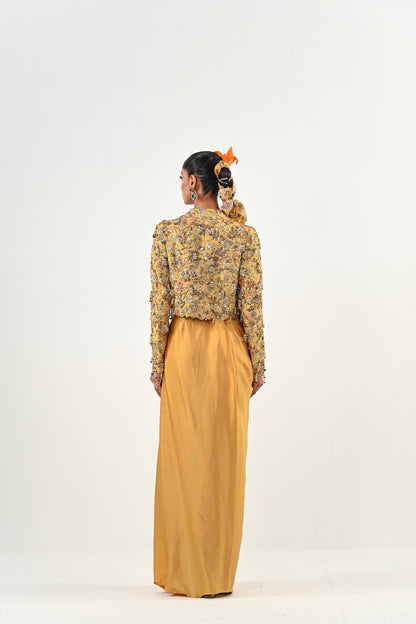 M EMBROIDERED JACKET DHOTI SET