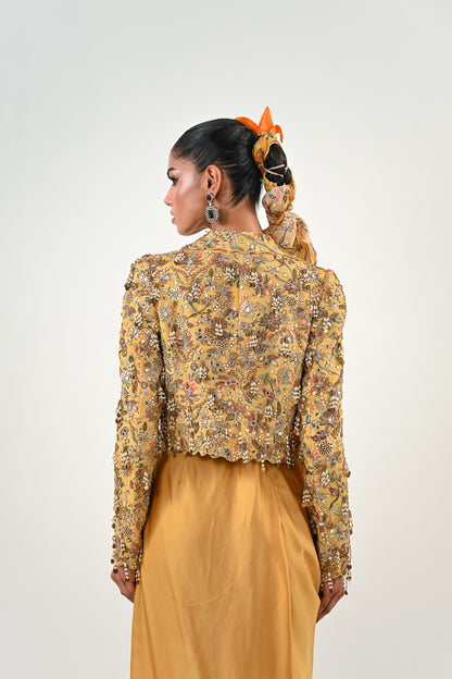 M EMBROIDERED JACKET DHOTI SET