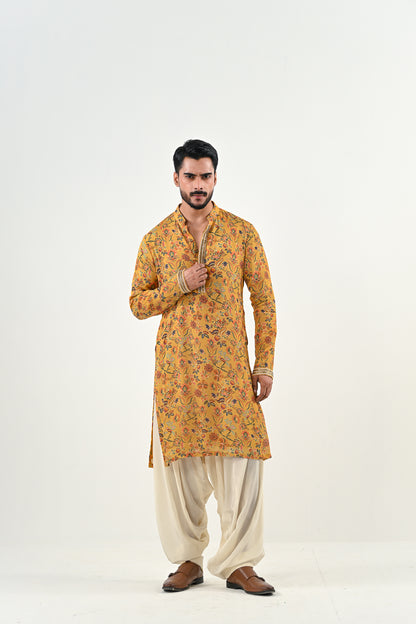 M HIGHLIGHTED KURTA WITH COWL PANTS