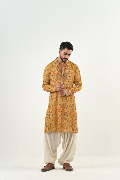M HIGHLIGHTED KURTA WITH COWL PANTS