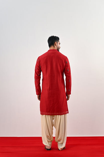 S EMBROIDERED KURTA SET WITH COWL PANTS