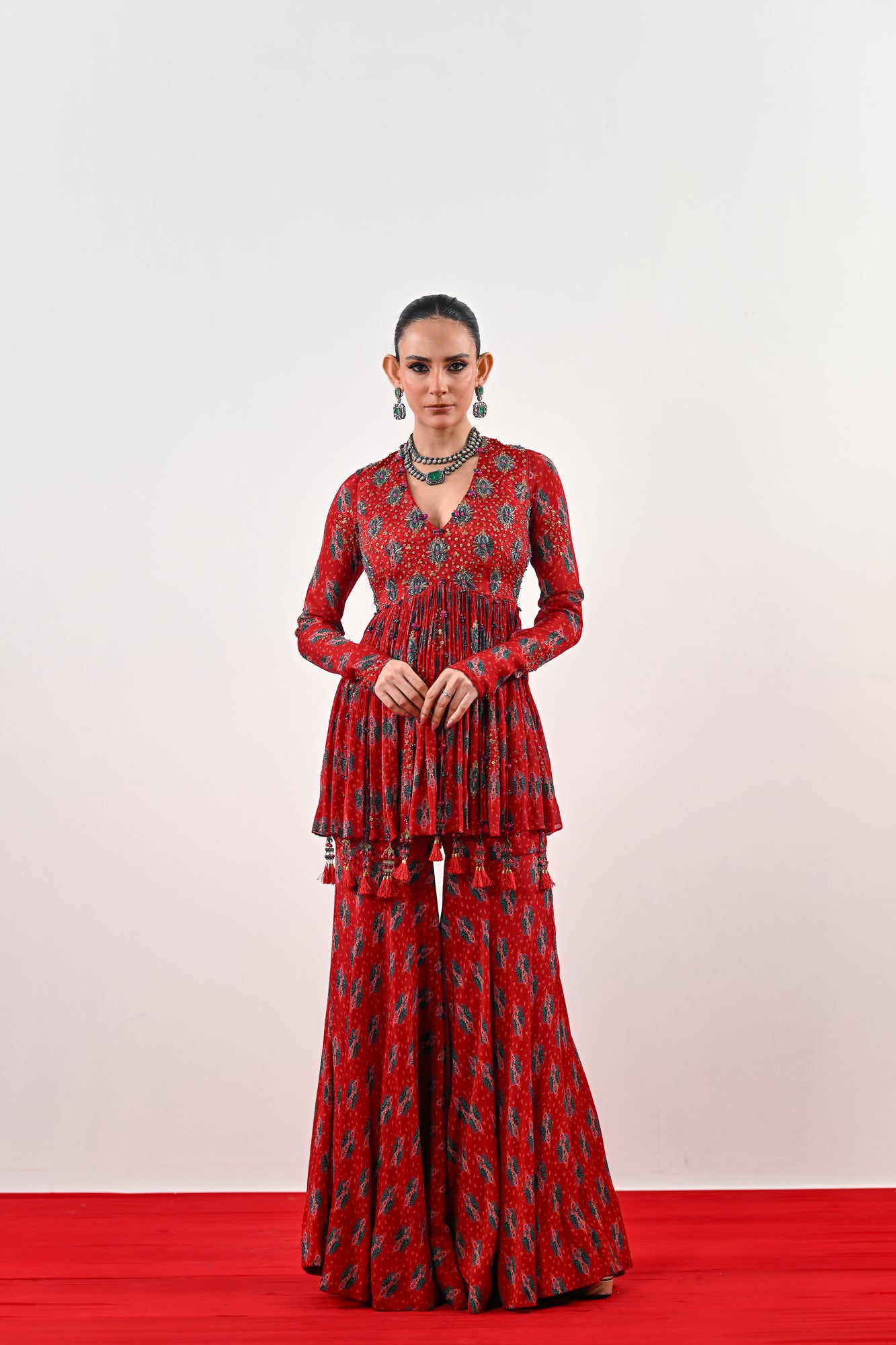 SCARLET ANARKALI SET