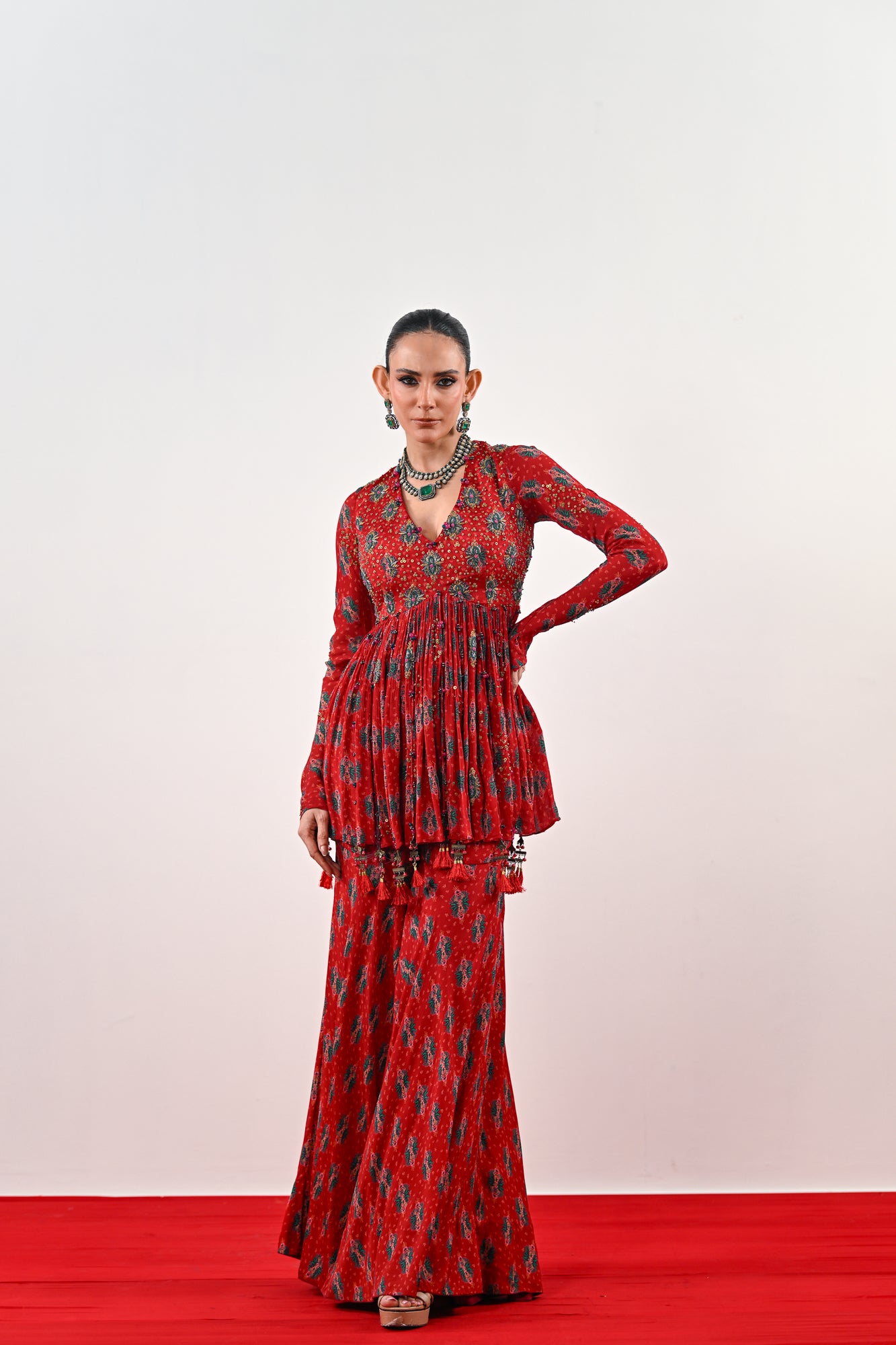 SCARLET ANARKALI SET