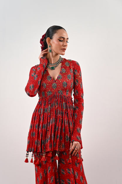 SCARLET ANARKALI SET