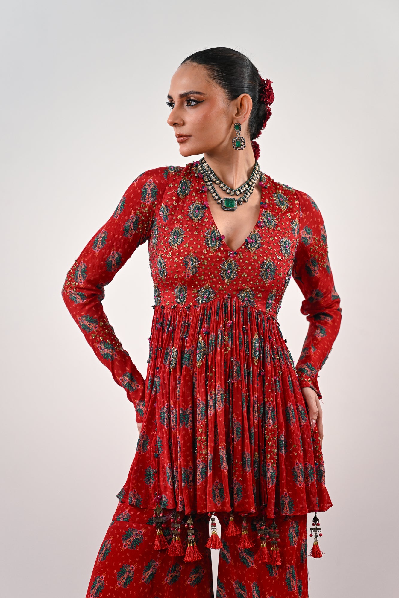 SCARLET ANARKALI SET