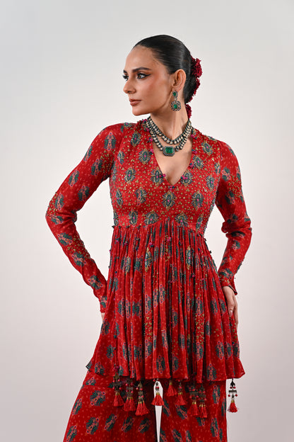 SCARLET ANARKALI SET