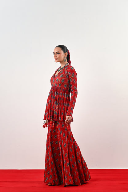 SCARLET ANARKALI SET