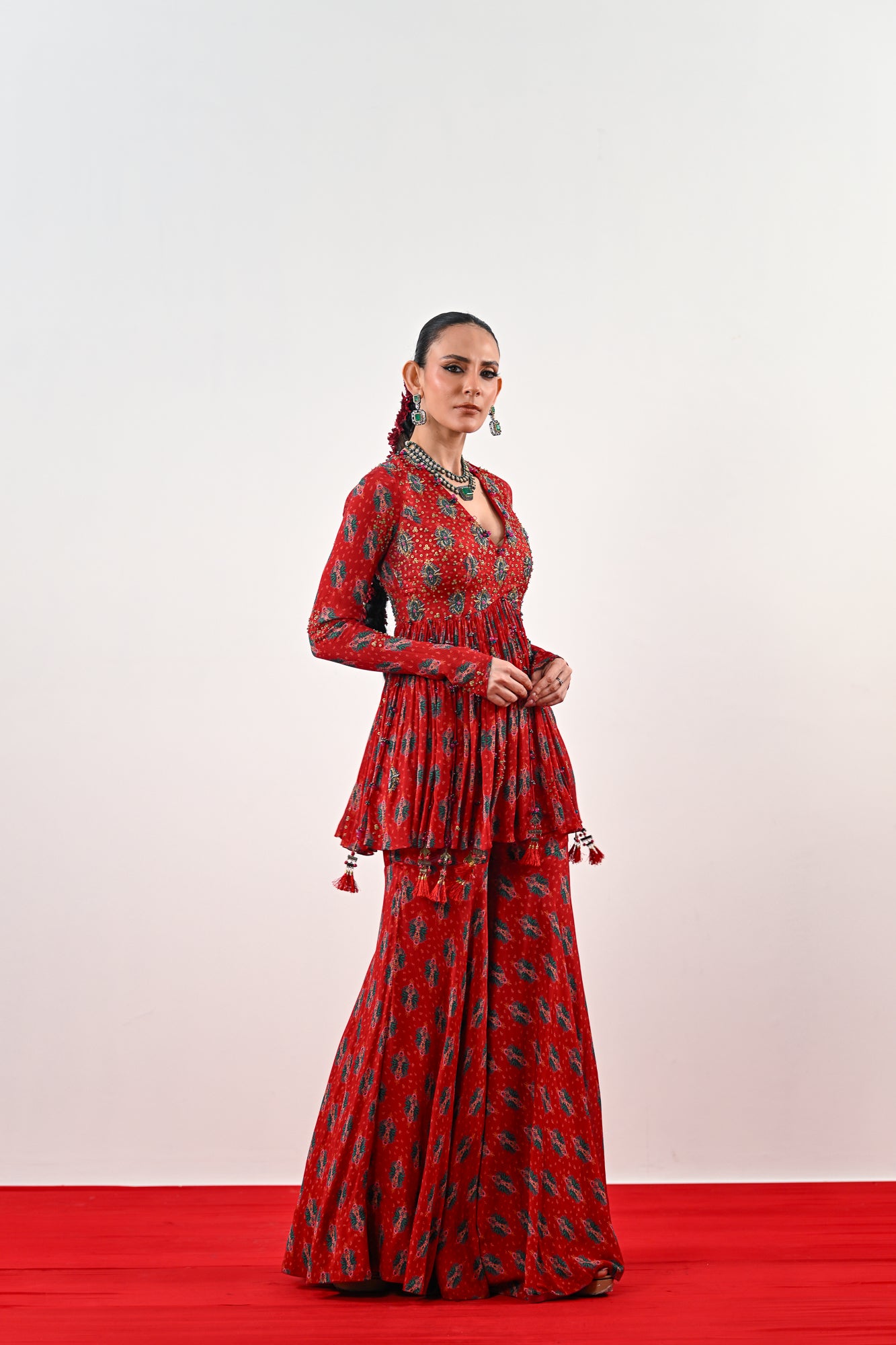 SCARLET ANARKALI SET