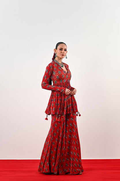 SCARLET ANARKALI SET