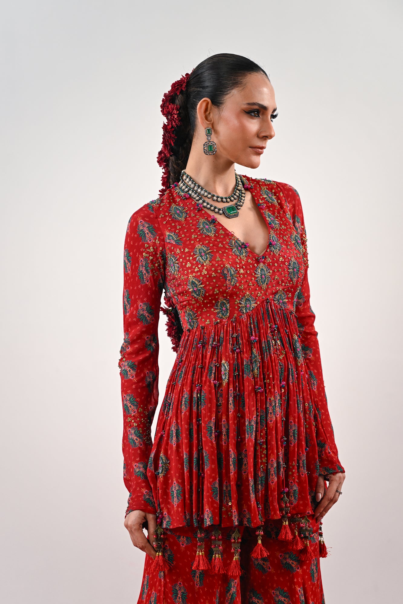 SCARLET ANARKALI SET