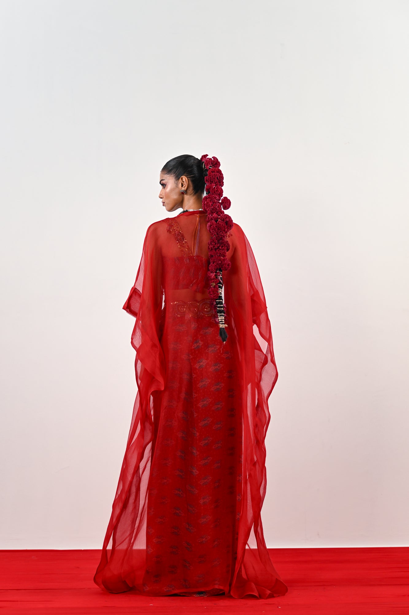 S DHOTI SET WITH EMBROIDERED BLOUSE AND ORGANZA JACKET