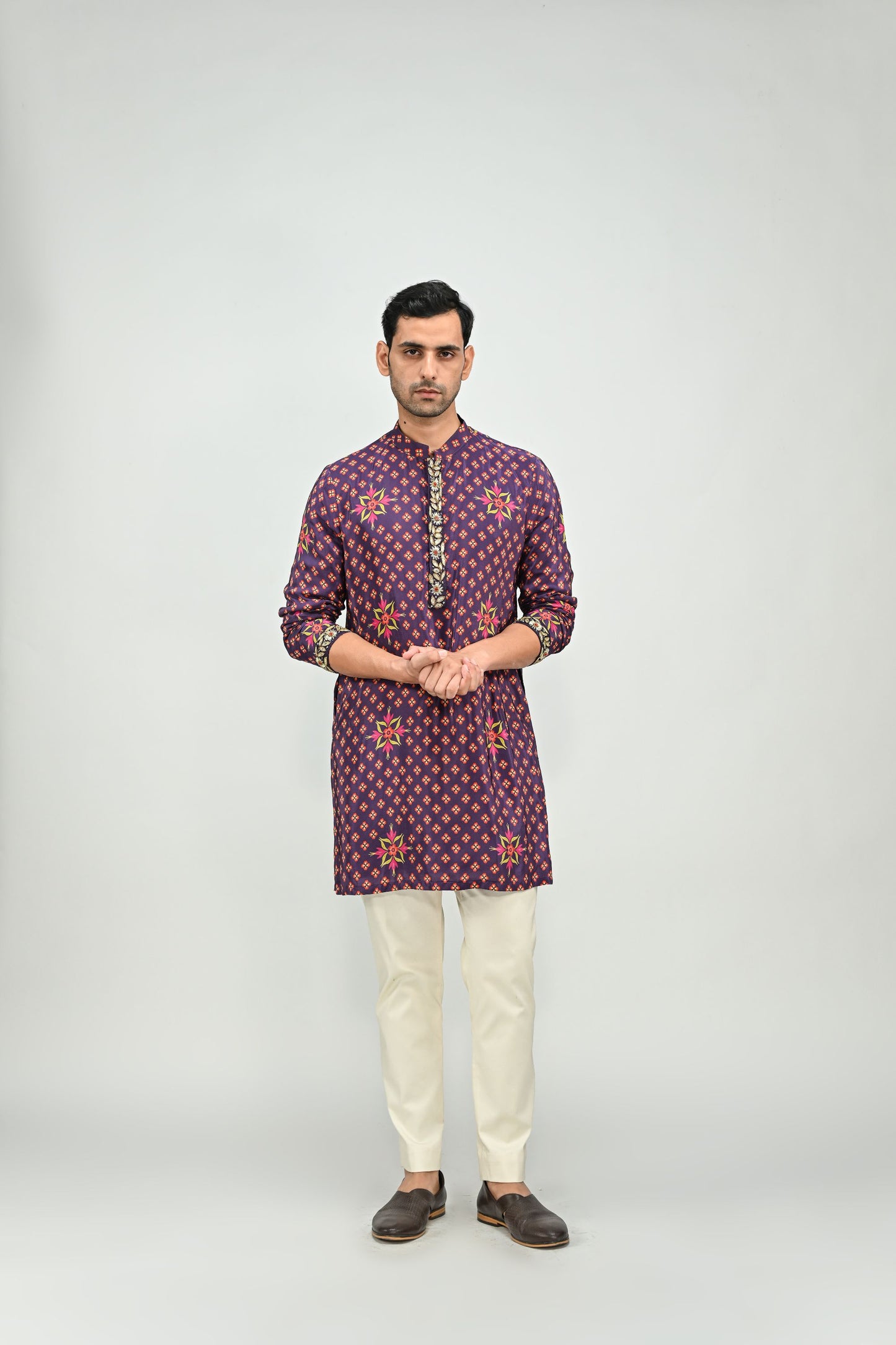 PLUM SHORT KURTA /FULL SET